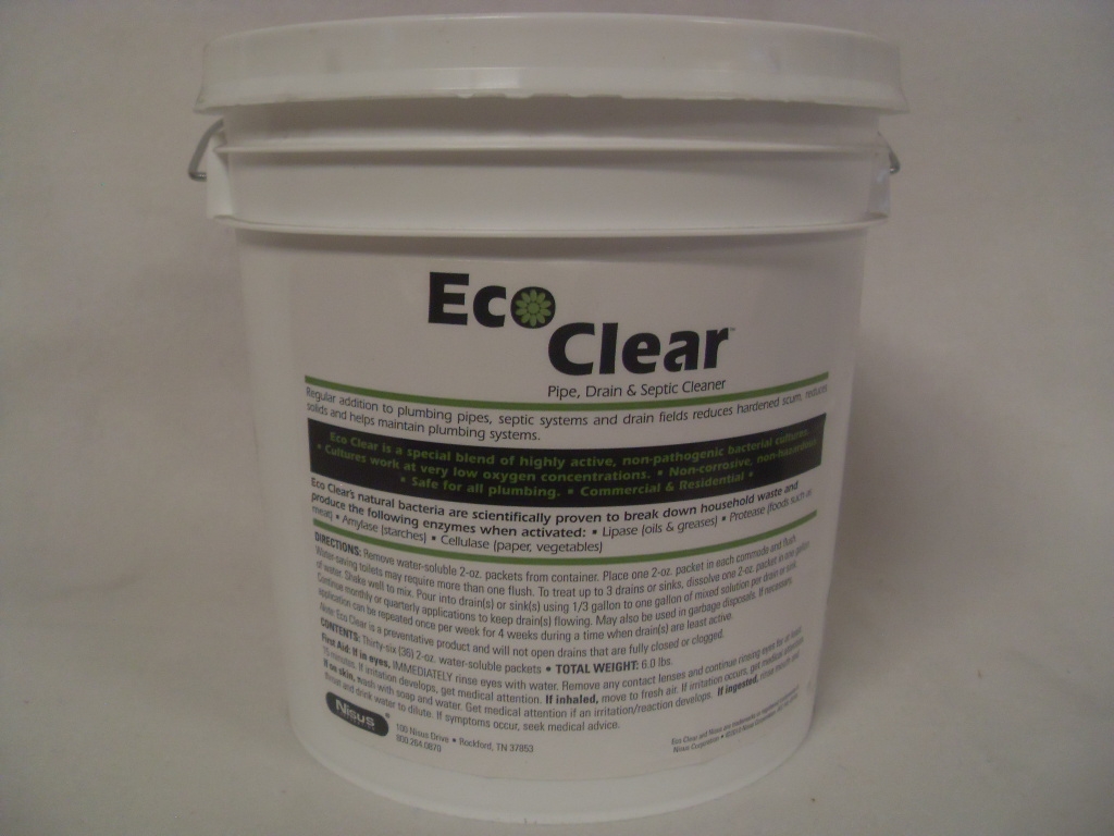 EcoClear Pipe Drain Septic Cleaner - 36 Packs of 2 Oz