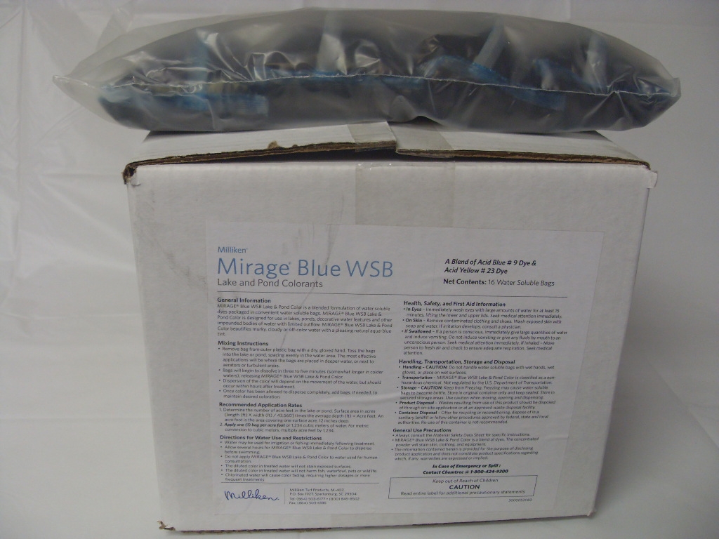 Mirage Blue WSB Lake and Pond Colorant 4 x 6.4 oz